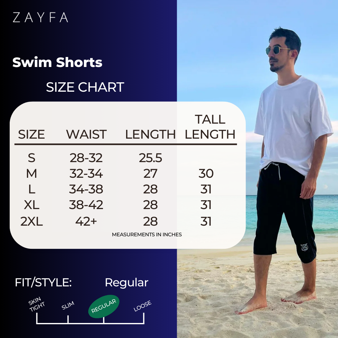 ZAYFA Men's Modest Swim Shorts
